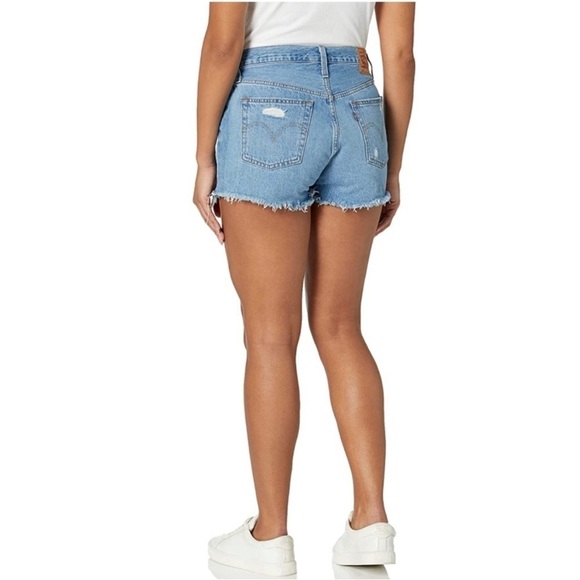 Levi’s 501 Button Fly High Rise Distressed Jean Shorts Sz 30 - Picture 4 of 11
